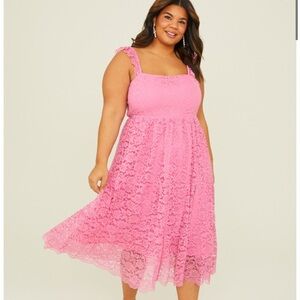 ARULA Pink Lace Dress
